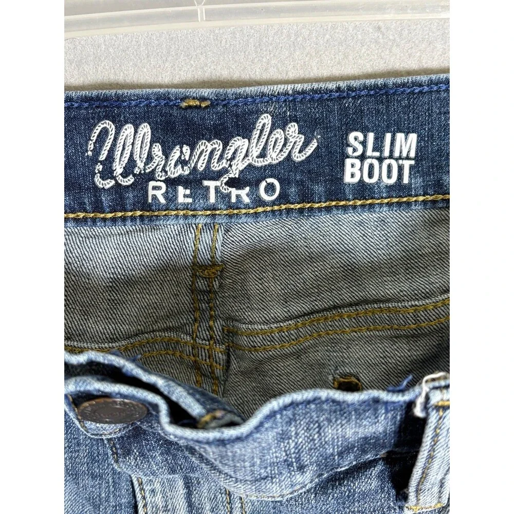 Wrangler Retro Slim Boot Jeans 38x32 (Act Sz 38×29) Stretch Denim Western Cowboy